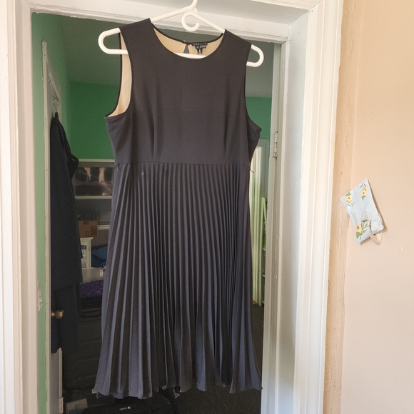 theory mixed media pleated dress Theory Pleated Dress in Charcoal Melange